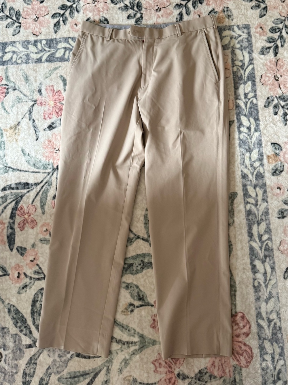 Peter Millar Men's Straight Khaki Dress Pants — Light Tan